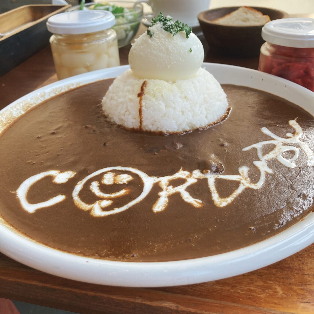 コーデュロイの半熟卵カレー