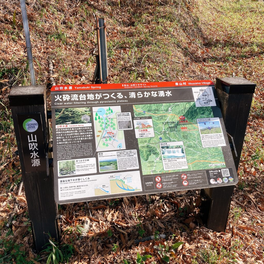 山吹水源の看板